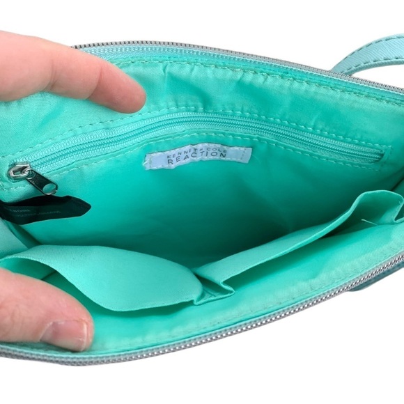 Kenneth Cole Window Pane Mini Crossbody Purse Robin White Girly Preppy Cute - Picture 10 of 12